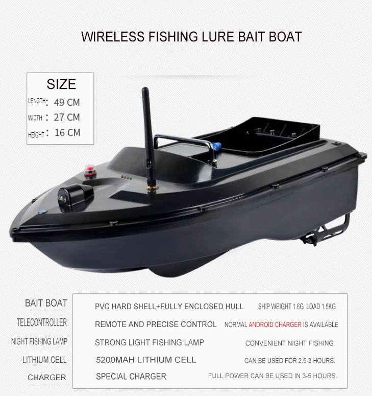 500m RC Distance Auto Remote control range  fishing bait boat with wireless remote control