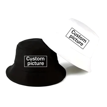 Custom Reversible Logo Bucket Hat Logo Support Embroidery Craft Sunscreen Fisherman Hat Bucket Caps Travel Fishing Casual Hat