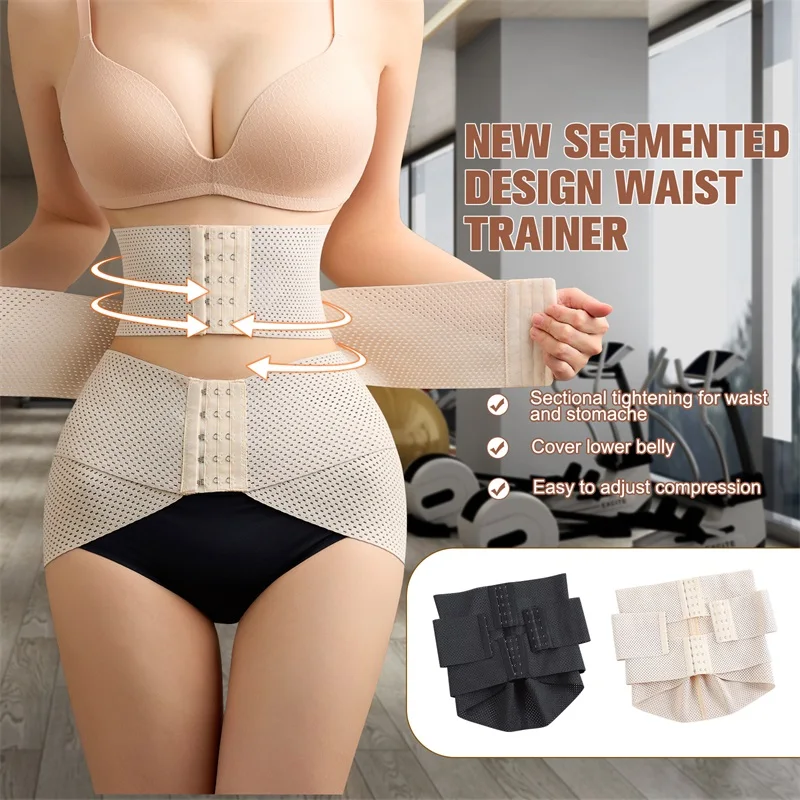 Wholesale Waist Trainer Shaper Women Full Body Plus Size Double Belt Trimmer Wrap Girdle Corset Tummy Control Shaperwear details