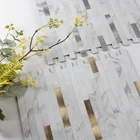 Marble Kitchen Marble Adhesive Wall Tile Marble Pattern Gold Silver Self Adhesive Pvc Mosaic Peel And Stick Tile For Kitchen Wall Backsplash Living Room Shower Project