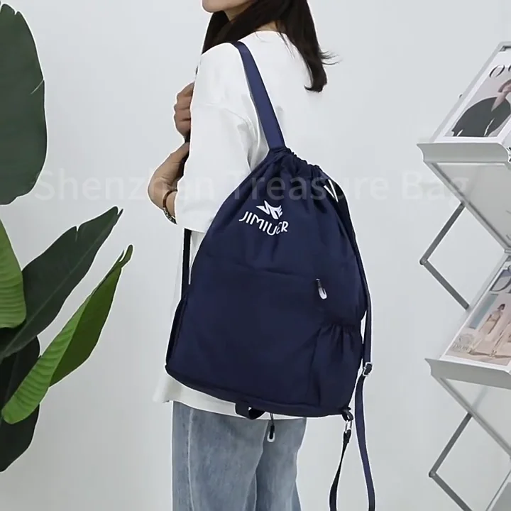 Customize Logo Backpack Bag Foldable Nylon Drawstring Backpacks Casuals