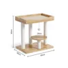 Double-decker solid wood cat bed with large mattress.