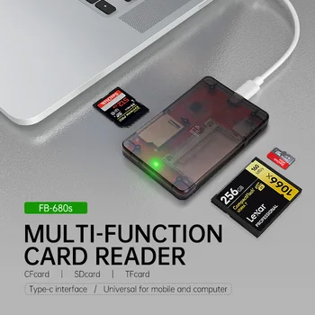 FB-680s Card Reader Sd Truck-loaded Mobile Phone TF Card Slot Camera Computer Android Universal USB2.0 High-speed Large Car detail image