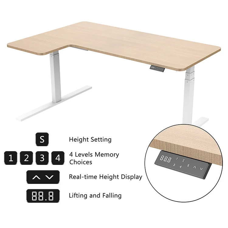 Electric 3 Stage Computer Standing Work Station Standup Desk Ergonomic Stand up Table Frame
