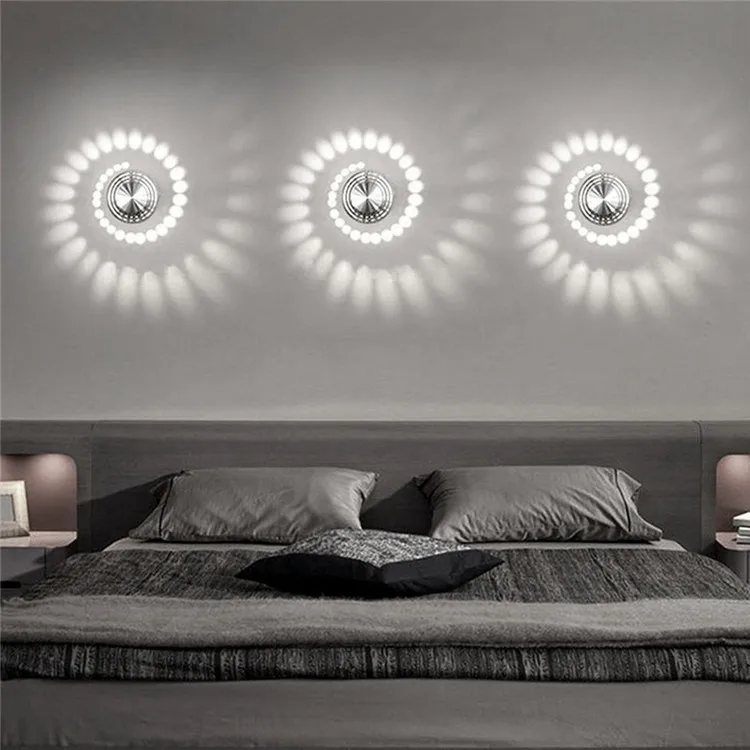 Multi Colour Colorful Wall Light Led Spiral RGB Light With Remote Control