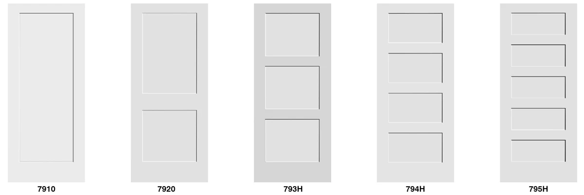 Minglei China Manufacturer MDF Wooden Door with Groove Design White Primed Shaker Doors factory