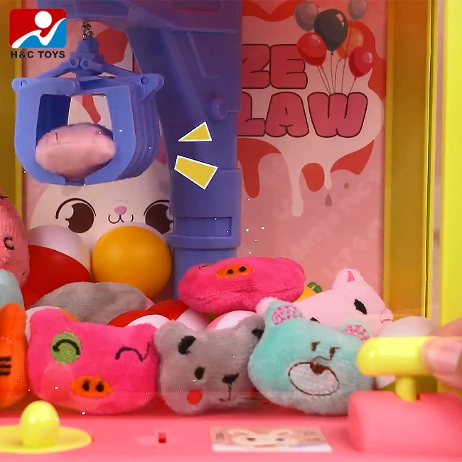 Children Simulate Mini Claw Crane Doll Machine Toy with Music and Light Cartoon Claw Machine Plush Toys