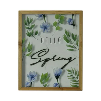 Factory Wholesale Unfinished Wood Frame Printed Hello Spring Signs 11x14 Shadow Box Frames for Wall Art Living Room Home Decor