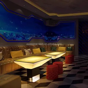 Glowing Portable Table for Party Event Illuminated Led Dining Table Plastic Portable Furniture