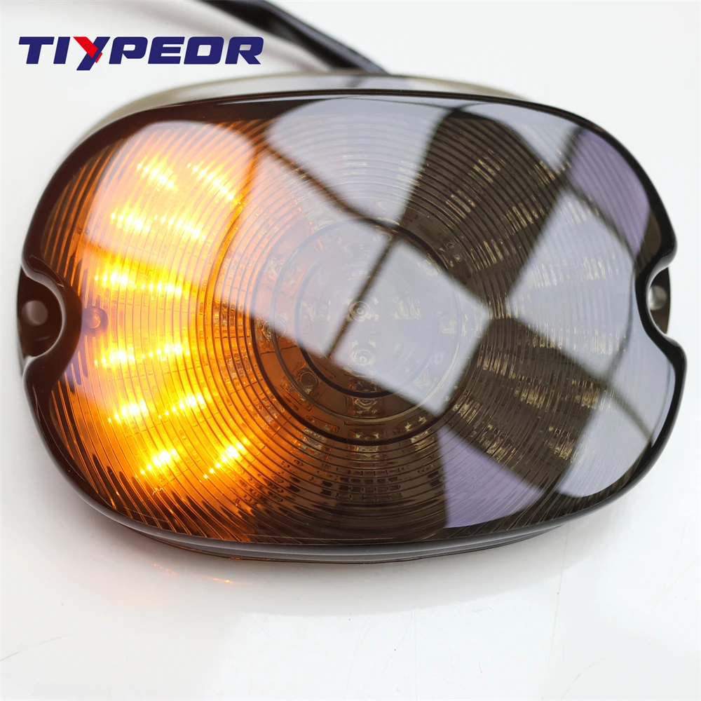 TIYPEOR LED Tail Light Brake Turn Signal Rear Profile Motorcycle Compatible for Sportster XL883L Touring Road King factory