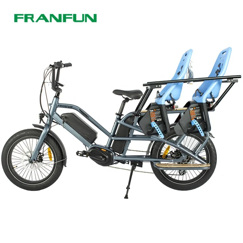 Long Tail Bike Family Cargo Bafang 350W Mid Drive Ebike with Child Seat
