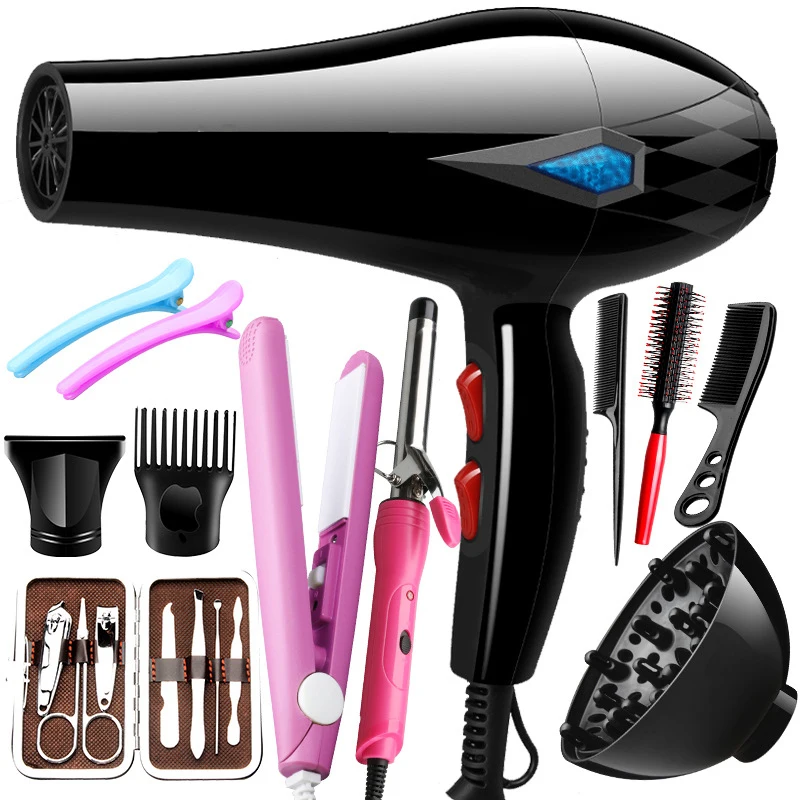 Wholesale 9 In 1 Hair Styling Set Professional Hair Dryer Curling Iron Straightener for All Hair Types Blow Dryer OEM