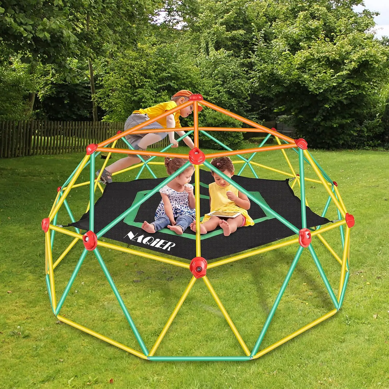 Geodesic Metal Dome Climber with Hammock Kids Outdoor Fun