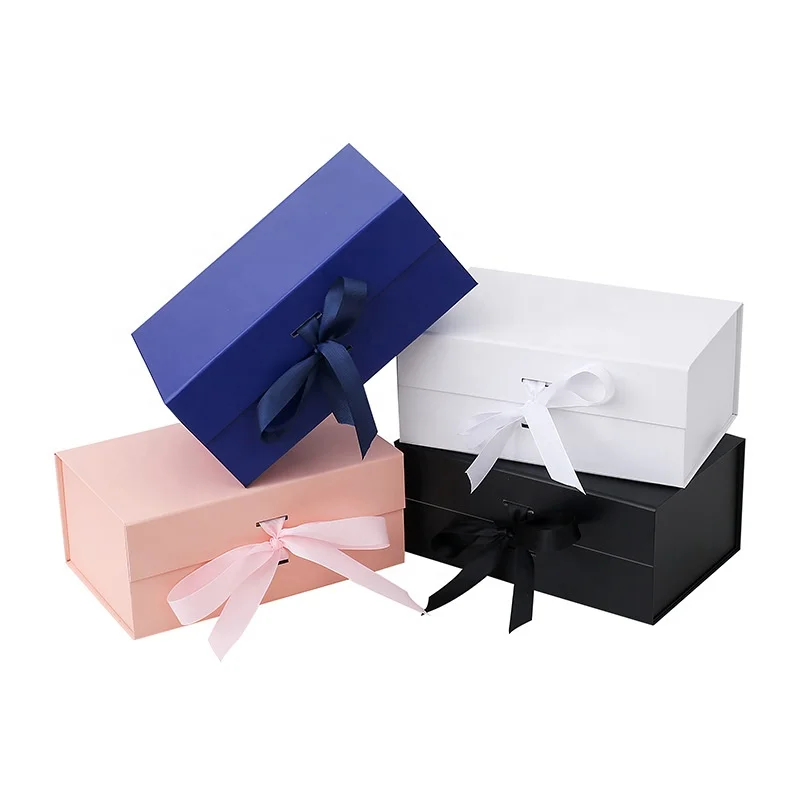 Colorful Magnet Foldable Gift Boxes for Clothing Dress Shoe Small  Business Rigids with Ribbon Paper Easy Display