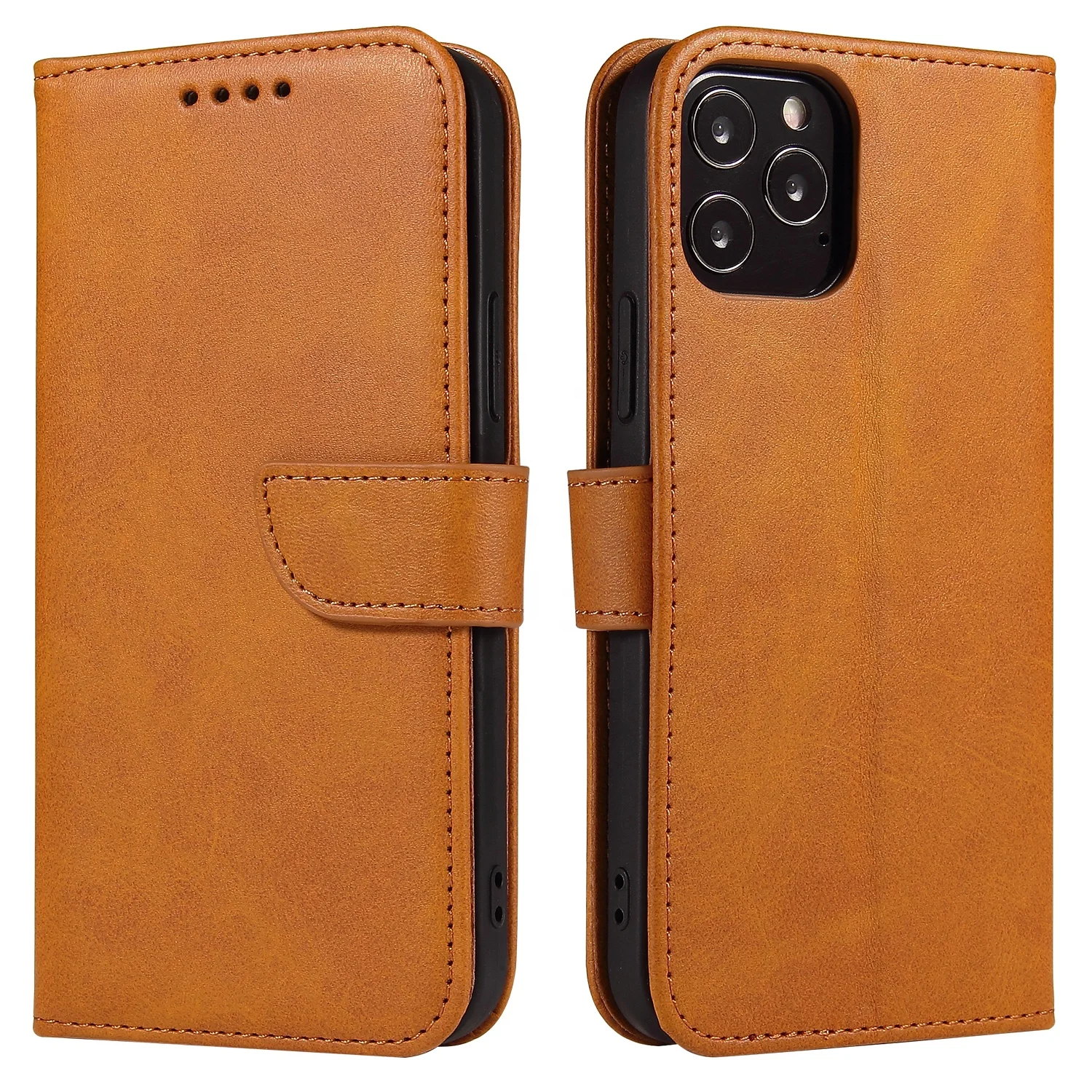 PNS-001 Magnetic Button Faux Leather PU TPU Card Holder Wallet Mobile Phone Case and Bags for iPhone 11 12 13 Pro Max