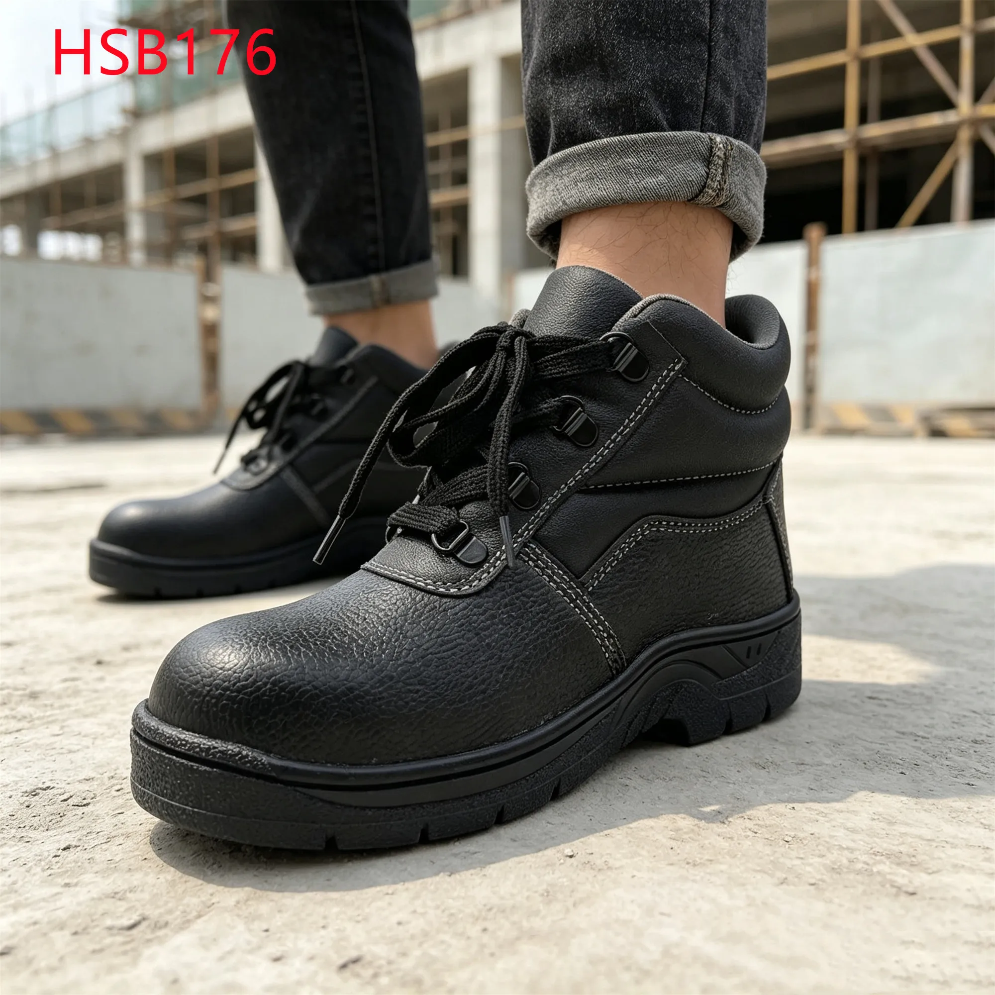 LXG,Greasy Floors Rock-bottom Price Hua Singh Labor Safety Footwear Steel Plant Economical Work Boots with Stitching Sole HSB176
