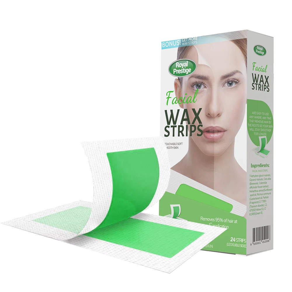 Royal Prestige's Facial Wax Strips,Women's Hair Removal Waxing Kit For  Facial Skin 24 Count - Buy Hair Removal Strips,Pussy Hair Removal Strips,Body  Hair Removal Strips Product on 