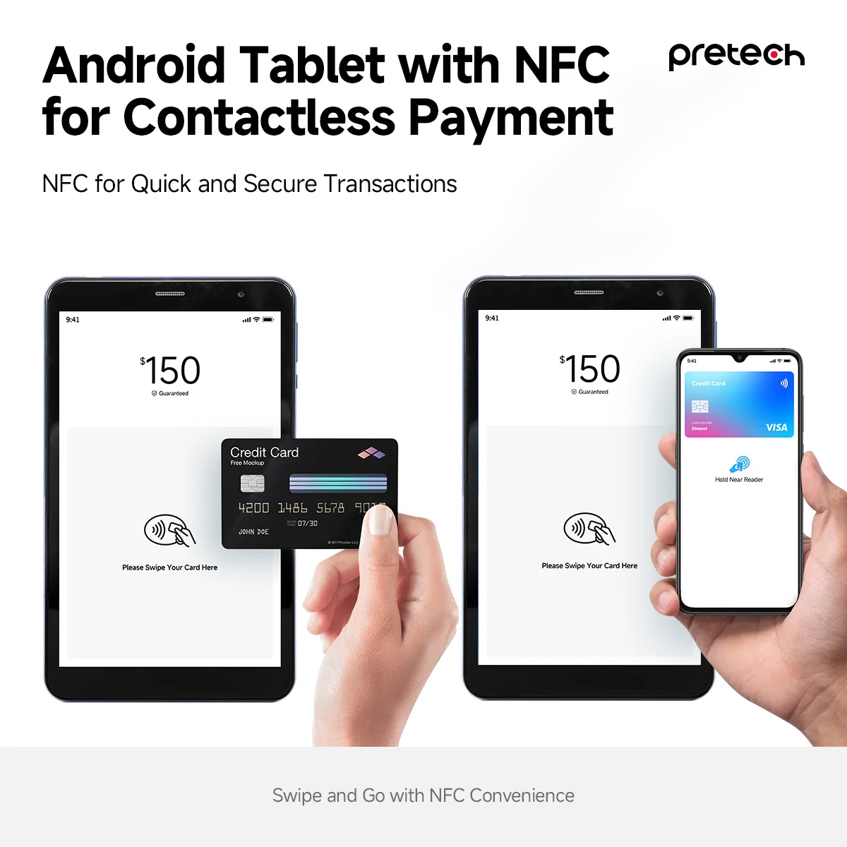 Custom NFC Display Touchless 8 Inch Android NFC Front Tablet MTK8768 4G ...