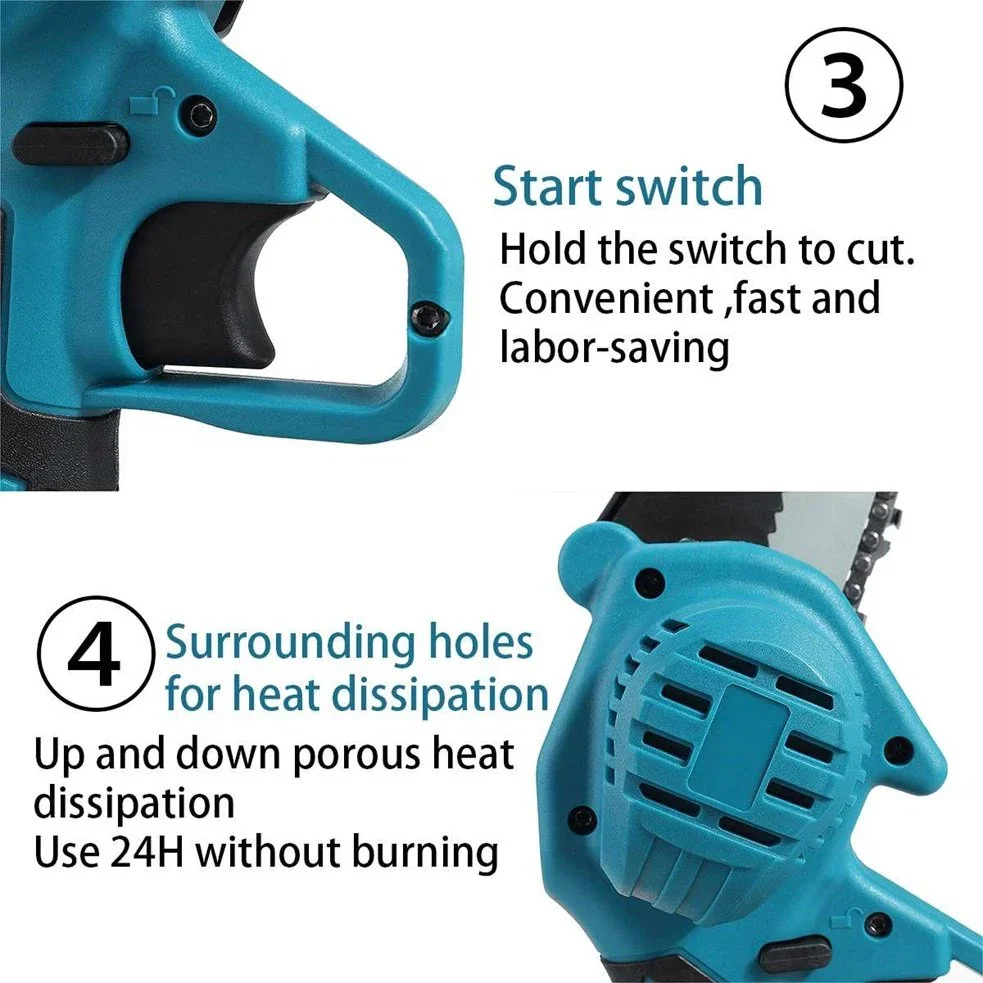 6 Inch Mini Lithium Chainsaw With Extended Handle Portable Handheld