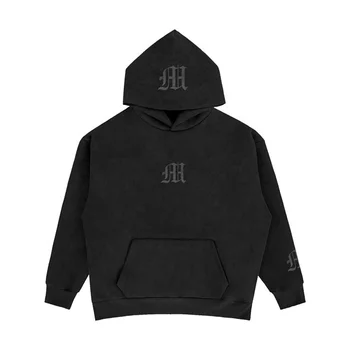 High Quality Men Heavyweight Cotton Fleece Kangaroo Pockets 3D Embroidery Oversize Pullover Hoodie Men Hoodies