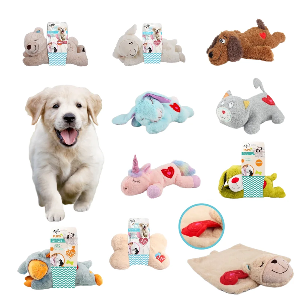 Black Puppy Heartbeat Stuffed Toy Heart Beat Toy Puppy Bed Mat