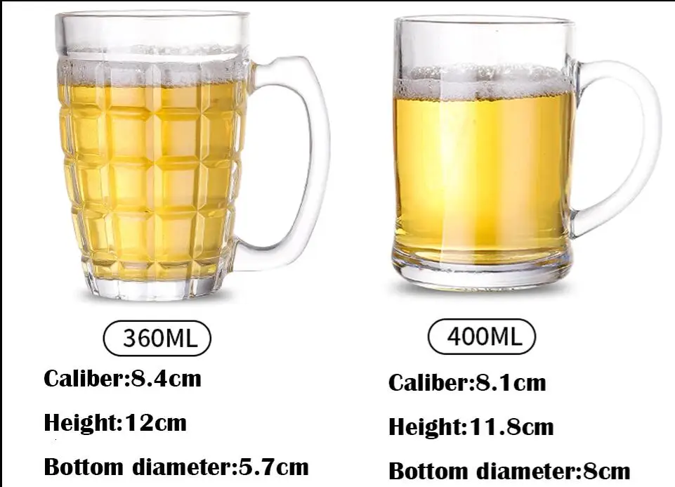 Wholesale Heavy Beer Mugs Glass Beer Mug Set Classic Beer Glasses For