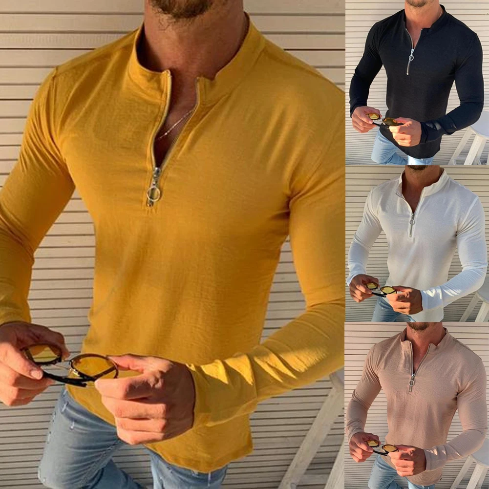 Slim Fit Shirt for Men,Mens Fashion Gradient Color O Neck Long Sleeve Muscle T-Shirt Tops Blouse Pullover Tee Shirts