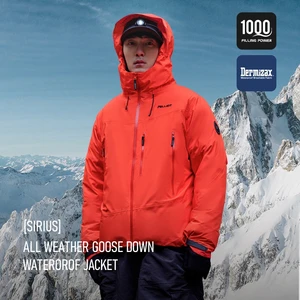 OEM ODM Outdoor Waterproof Jacket 10000mm 1000 Filling Power White Goose Down Lined Dermizax Mountain Hardshell Jackets