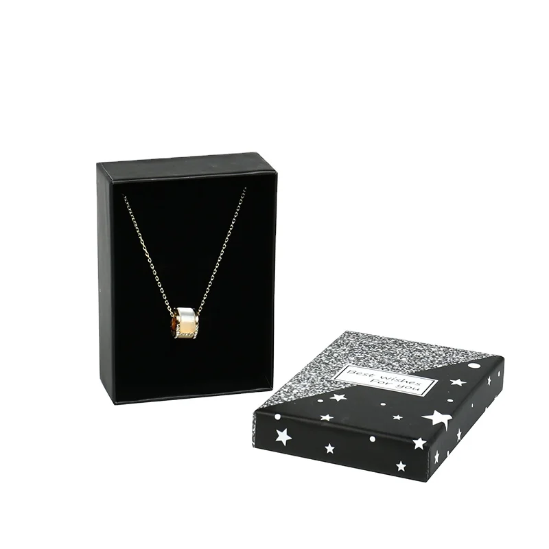 Jinayon Custom Wholesale Cardboard Jewelry Packaging Box Glossy Lamination with Paper Lid and Base for Necklace details