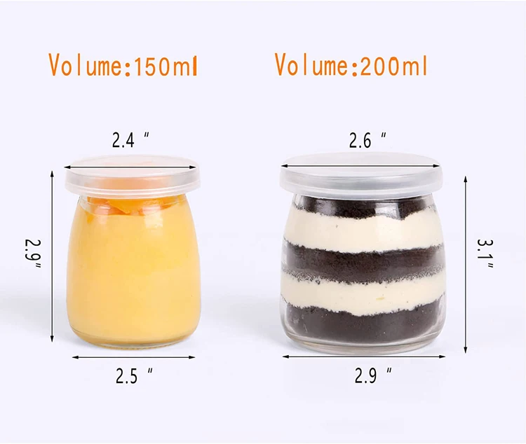 Small Glass Yogurt Jars With Cork Lids 5 Oz 7 Oz Yogurt Pudding Jars Glass Bottles Wedding Gift