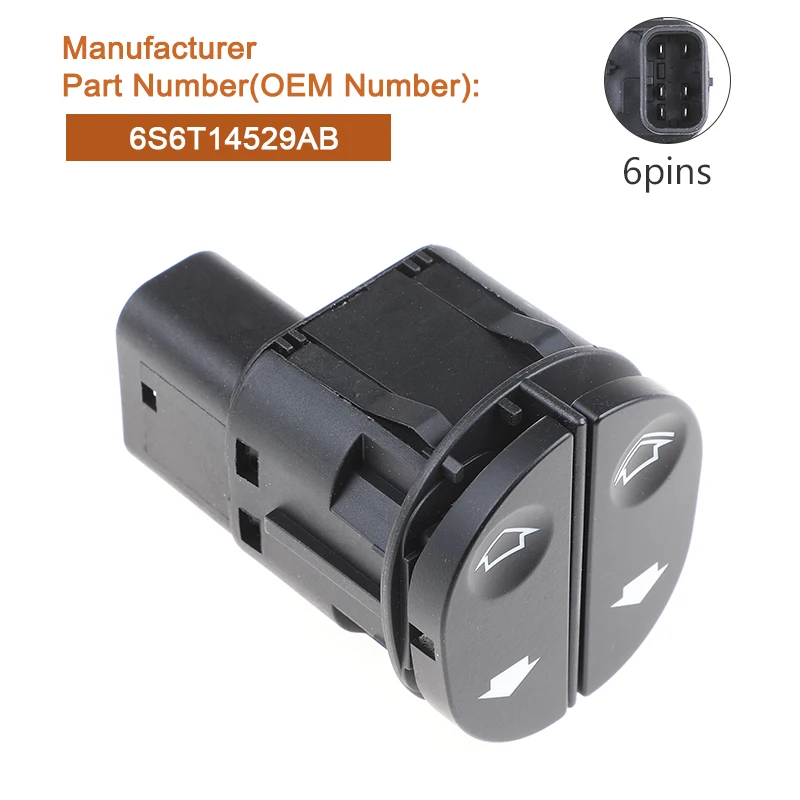 Factory Cheap  Car Electric Control Window Switch  6S6T14529AB  6S6T-14529-AB for Ford Fiesta Fusion Transit