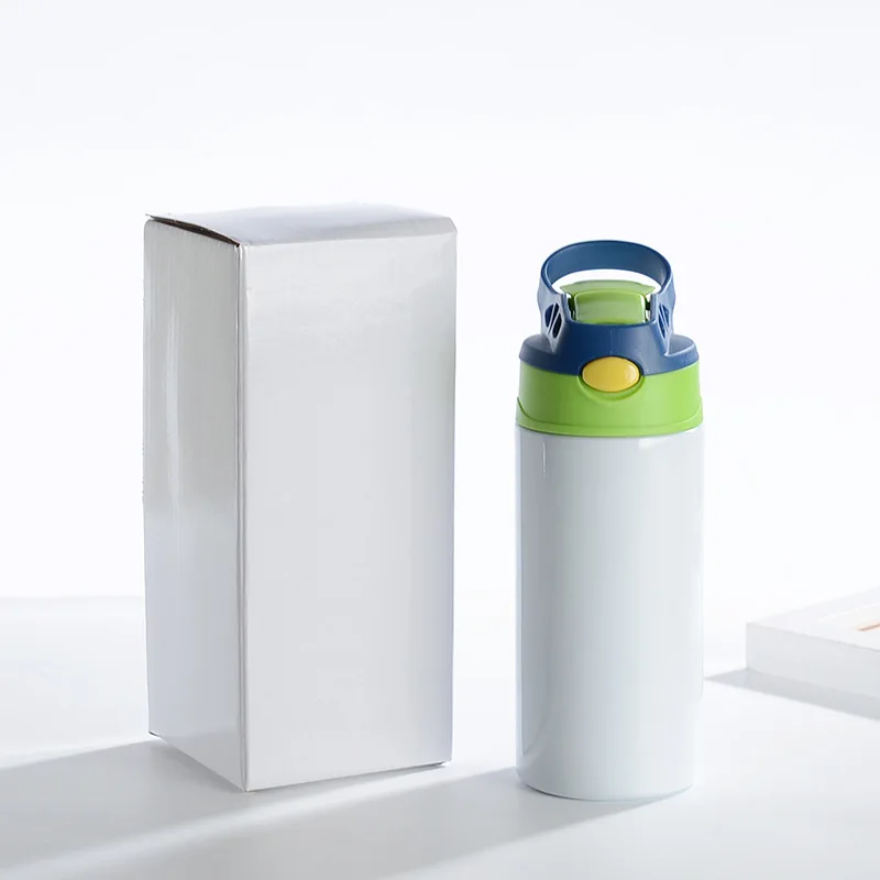 Wholesale 12oz Sublimation Kids Tumbler White Blank Sippy Cup With Straw Stainless Steel Water Bottle For Children Birthday Gift_voghion.com