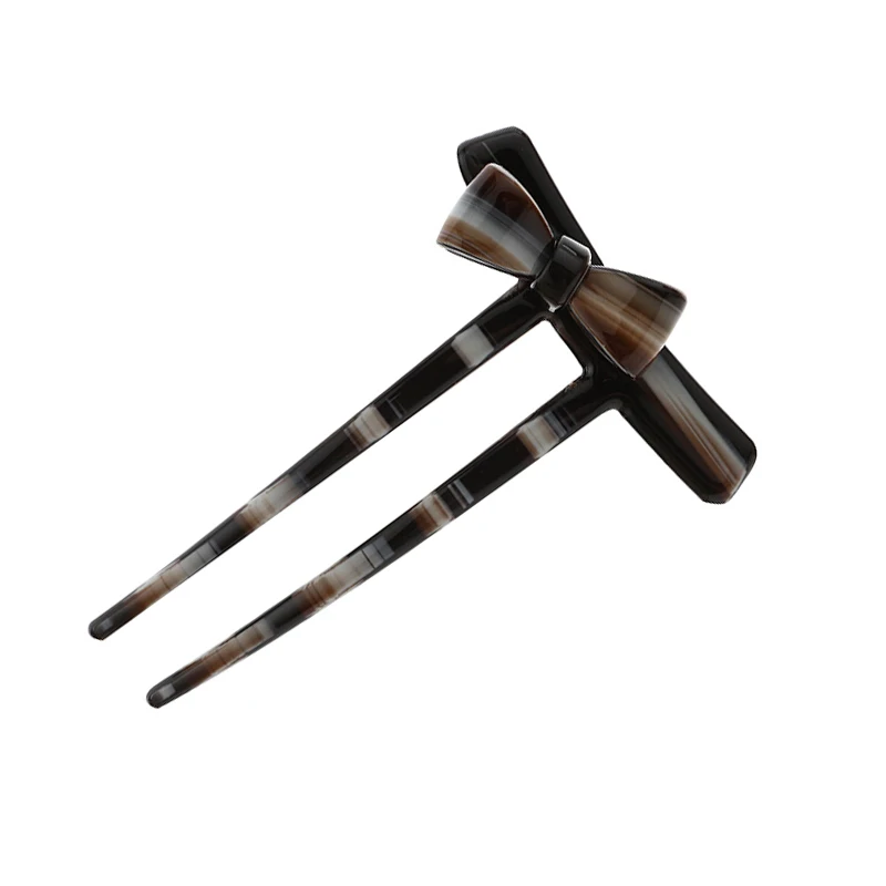 DOWELL Корейский простой ретро Модный Леопардовый ацетат U-образный бант для волос для женщин