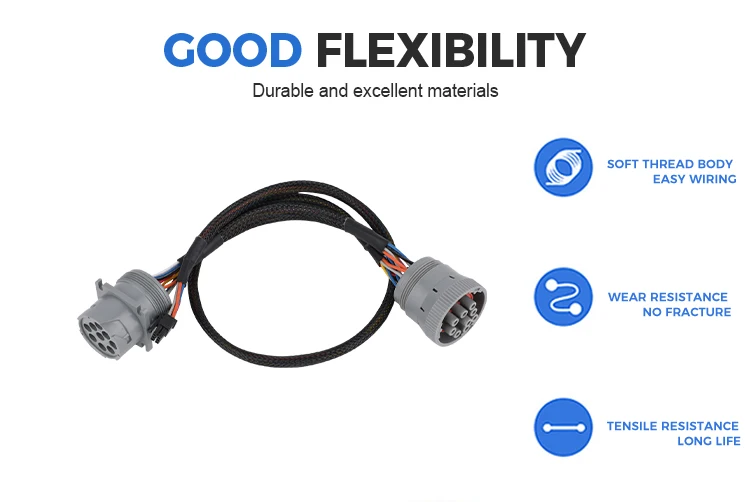 Wholesale Custom J1939 9pin Male to Female with Molex 6p Adapter for Heavy Duty Truck Splitter Y Cable details