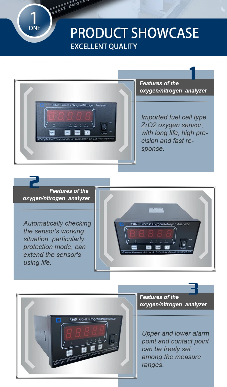 99.999% High Quality Oxygen Purity Analyzer And Nitrogen Purity Analyzer For Gas Analysis supplier