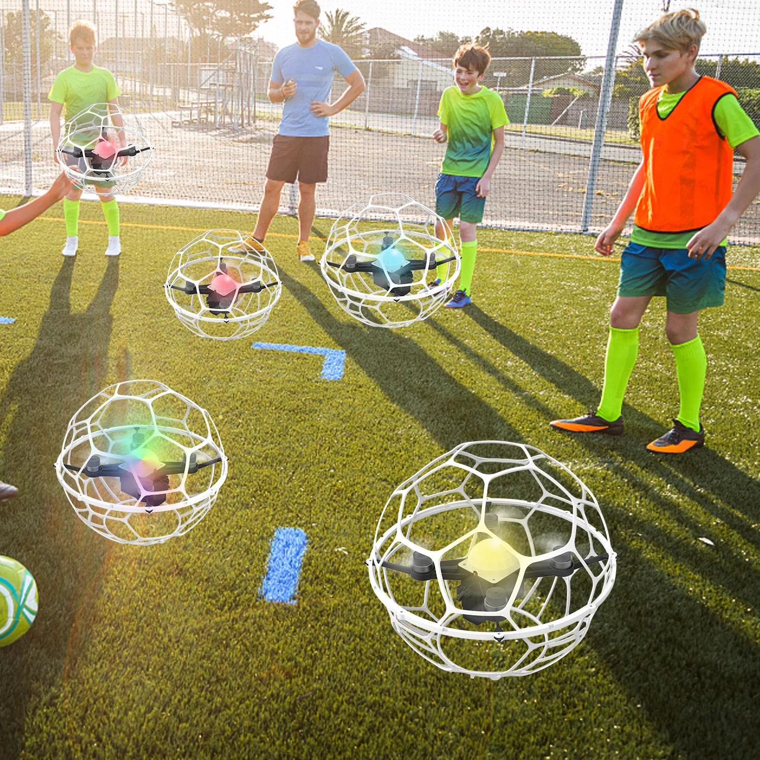 Factory Supply Football RC Drone Quadcopter Wirh Lights Soccer Flying  Racing Drone for Children