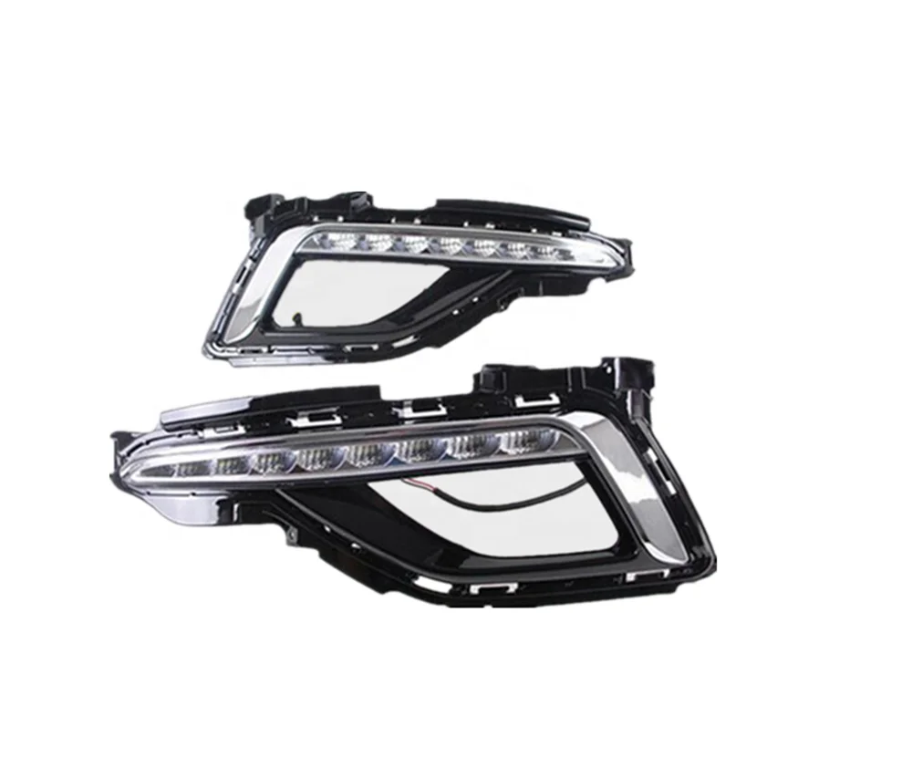 Chrome & Black Front Grille Molding With LED DRL For 2018-2019 Hyundai Sonata Limited
