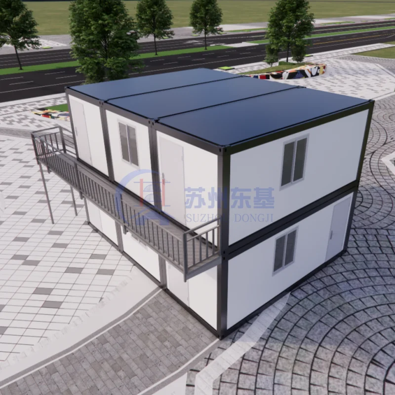 منزل حاويات جاهز مسطح قابل للطي من النوع Z مقاس 20 قدمًا مصنوع من الصلب، منزل متنقل بثلاث غرف نوم، مشاريع منازل جاهزة