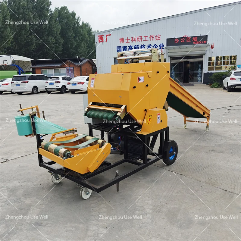 Diesel Motor Silage Hay Wrapping Machine Round Combined Silage Wrapper Machine Rice Husk Strip Compression Machine for Kenya