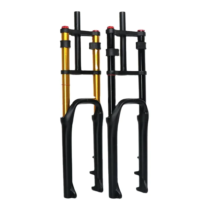 BUCKLOS MTB Forcella 20 26 Pollici Fatbike Forcella Doppia Spalla Mountain Bike Sospensione Fat Tire Bicicletta Forcella Ad Aria per Neve Beach Bike  18