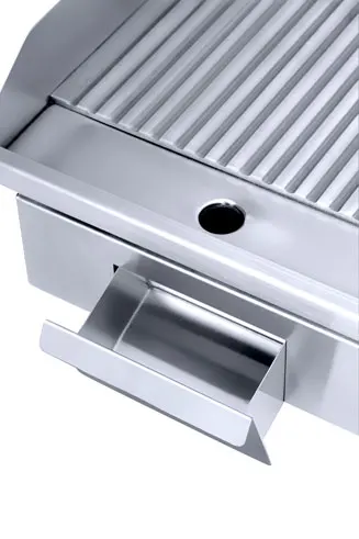 High Quality  Commercial Stainless Steel Counter Top Teppanyaki Half Flat and Half Grooved Plate Griddle factory