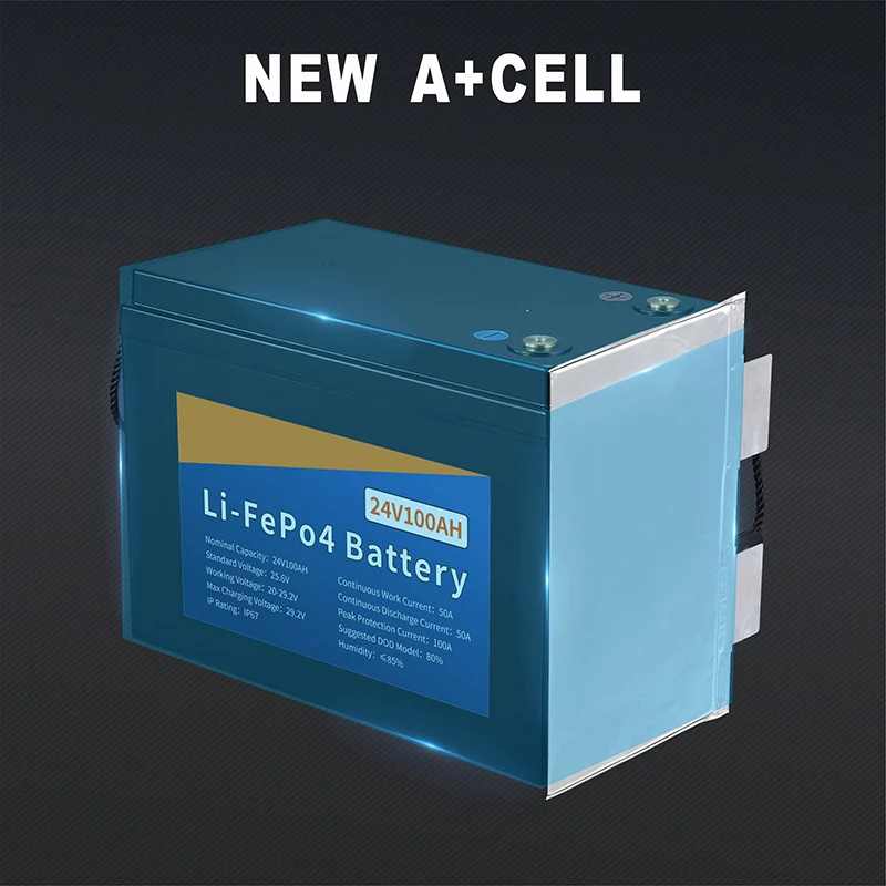 High Quality Best Lithium Ion Battery Pack 30ah 50ah 100ah 200ah 12v 24v Golf Cart Lifepo4 Battery with Waterproof case