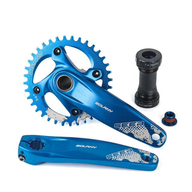 170mm MTB Bicycle Crank Set Aluminum Alloy Hollow Integrated 104BCD 36T Bicycle Chainrings Crankset with Bottom Bracket