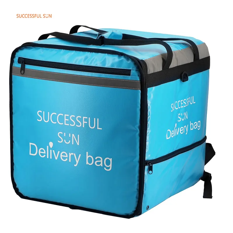 product 2025 factory wholesale heated insulated food delivery bag with cup holder backpack for pizza hot just eat bicycle-1
