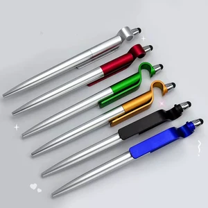 High Quality Multi Function 3 in 1 Pen Advertising Promotional Gift Custom Logo Plastic Ball Pen with Stylus and Phone holder