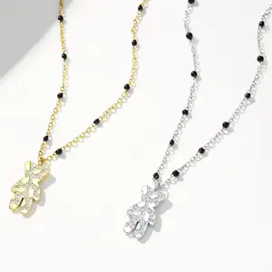 Japanese Korean Style Cute Bear Unisex Collarbone Chain Stainless Steel Pendant Necklace Cyber Popular Hip-Hop All-Match