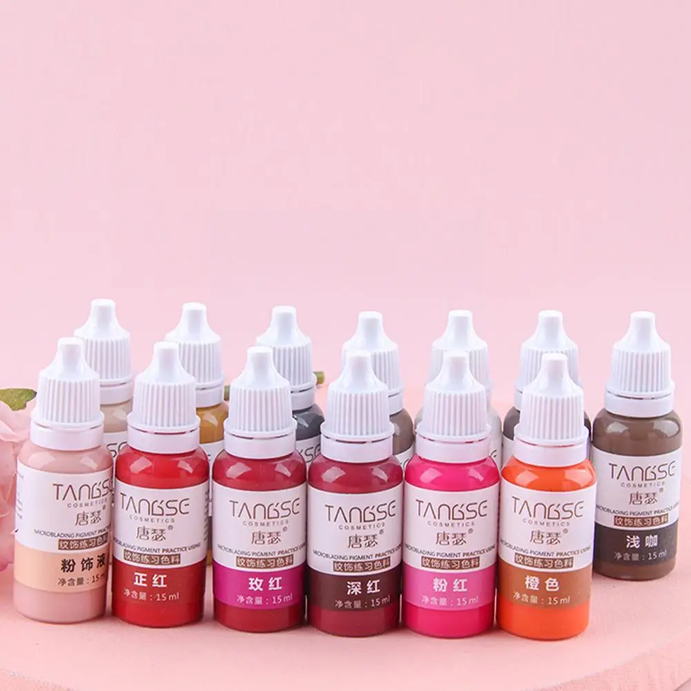 Натуральная микроблейд для татуажа бровей, 15 мл, жидкая тату-паста, конусы хны, индийские краски для тела, временные чернила для татуажа