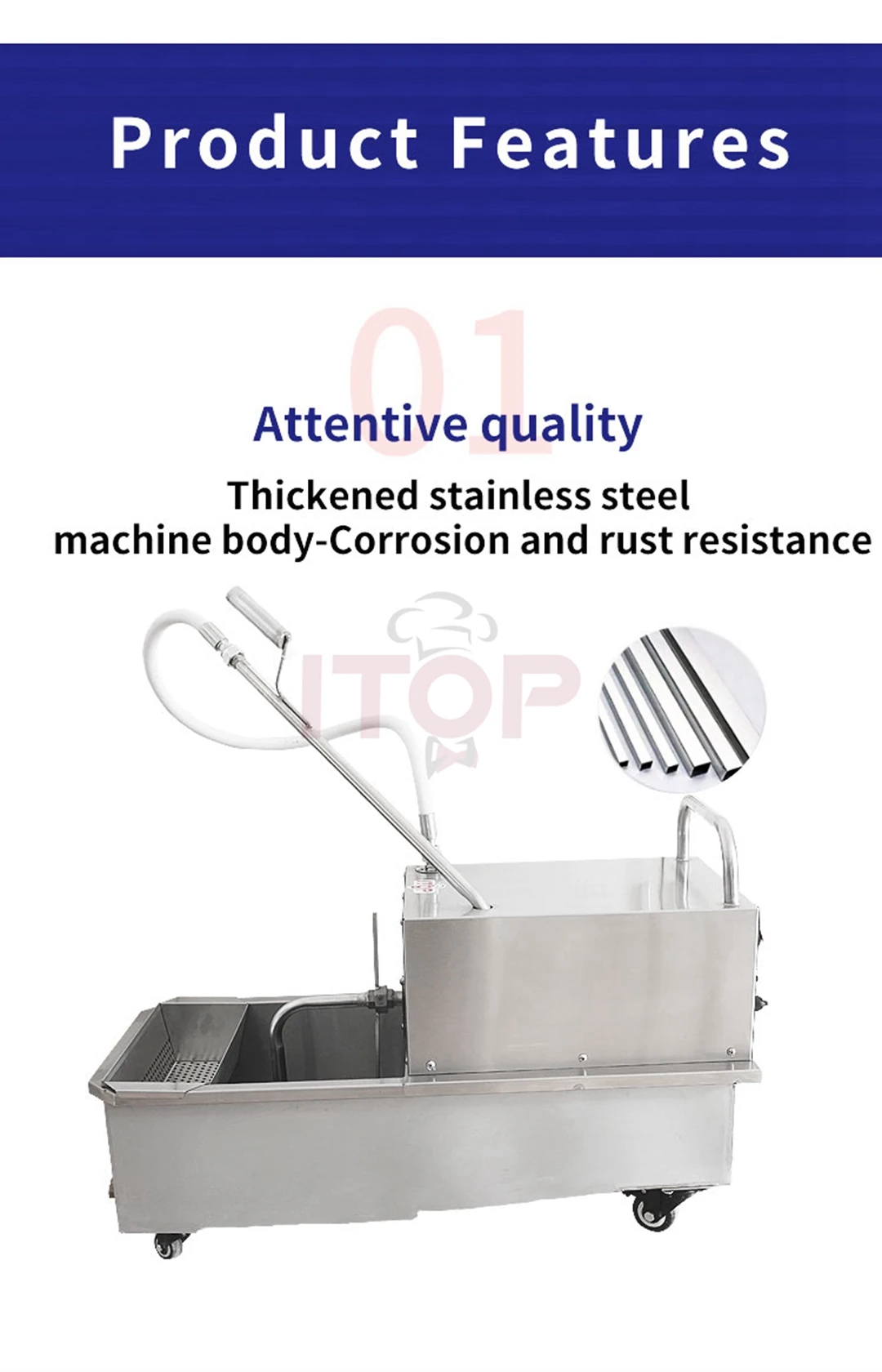 Itop Professional Cooking Food Oil Filter Machine With Cart Commercial Restaurant Kitchen