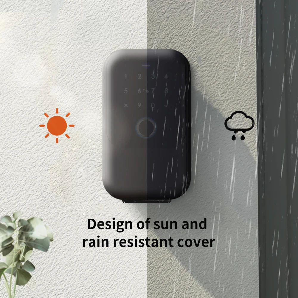 IP65 K5F Keyless Entry Fingerprint NFC Password Code Card Mechanical Key Tuya App Smart Key Box Keybox Lock for Airbnb Apartment