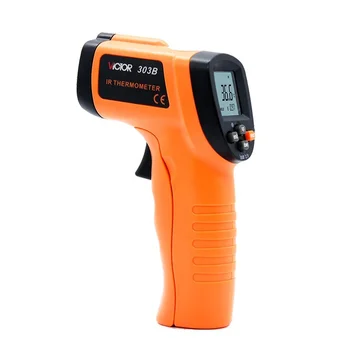 Temperature Gun Non-Contact IR Infrared Digital Thermometer w/ Laser Sight  Handheld Accurate LCD Display, Instant Read -58~ -1202F Range with 9v  Battery, Black Yellow 